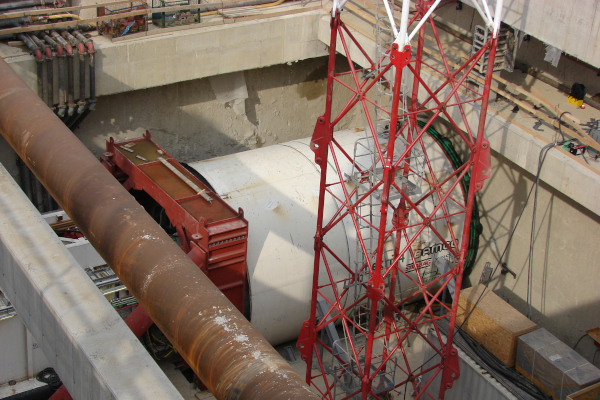 Budapest, M4 metró, fúrópajzsindító műtárgy, bélyegkép