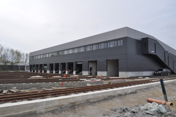 Budapest, M4 metró, járműtelep, bélyegkép