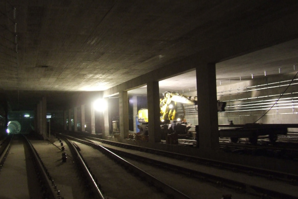 Budapest, M4 metró, Kelenföld vasútállomás, kihúzó, bélyegkép