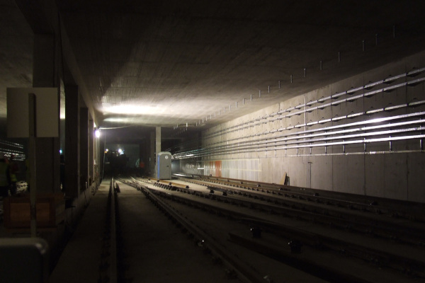 Budapest, M4 metró, Kelenföld vasútállomás, kihúzó, bélyegkép