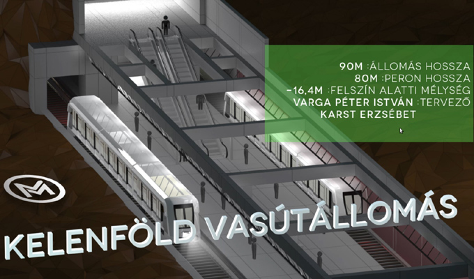 Budapest, M4 metró, Kelenföld vasútállomás, bélyegkép