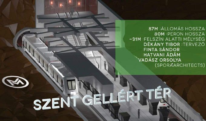 Budapest, M4 metró, Szent Gellért tér - Műegyetem, bélyegkép