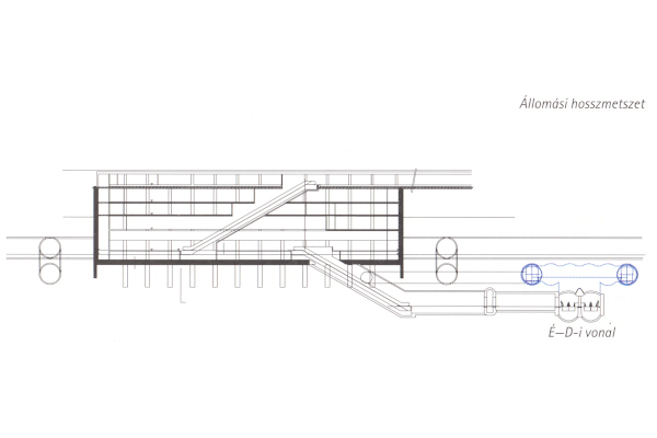 Budapest, M4 metró, Kálvin tér, hosszmetszet, bélyegkép