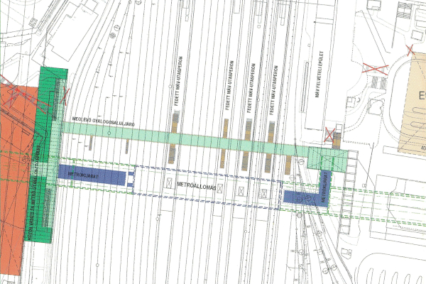 Budapest, M4 metró, Kelenföld vasútállomás, helyszínrajz, bélyegkép