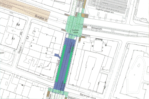 Budapest, M4 metró, Újbuda-központ, helyszínrajz, bélyegkép