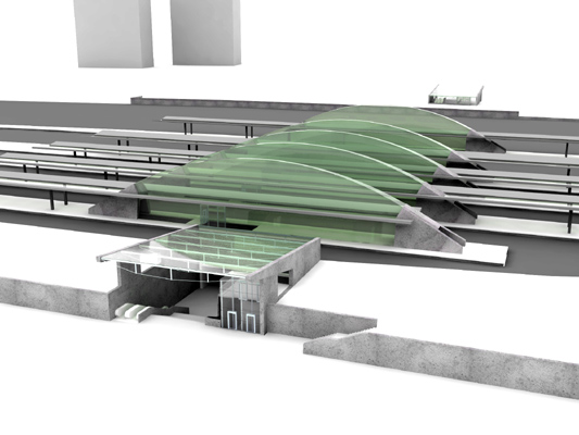 Budapest, M4 metró, Kelenföld vasútállomás, Palatium Stúdió látványterv, bélyegkép