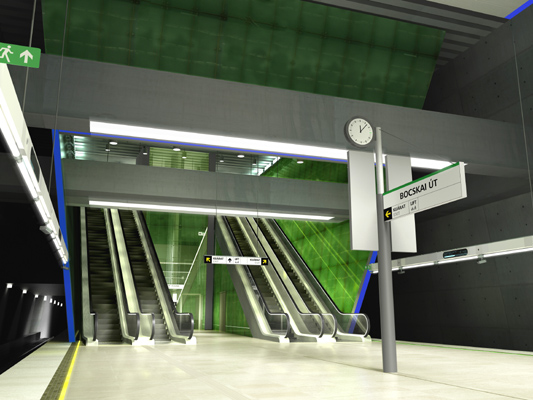 Budapest, M4 metró, Újbuda-központ, Palatium Stúdió látványterv, bélyegkép