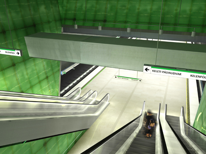 Budapest, M4 metró, Újbuda-központ, Palatium Stúdió látványterv, bélyegkép