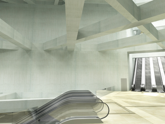 Budapest, M4 metró, Fővám tér, Palatium Stúdió látványterv, bélyegkép