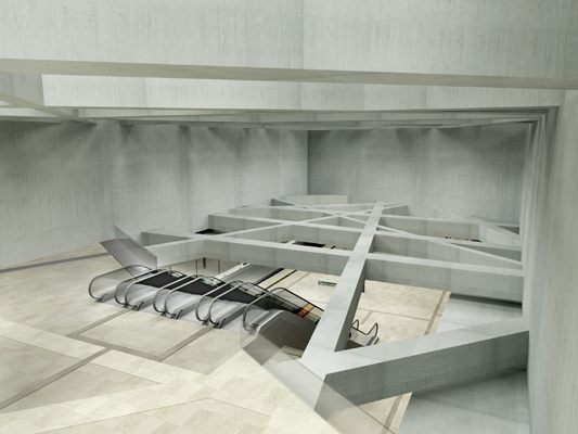 Budapest, M4 metró, Fővám tér, Palatium Stúdió látványterv, bélyegkép