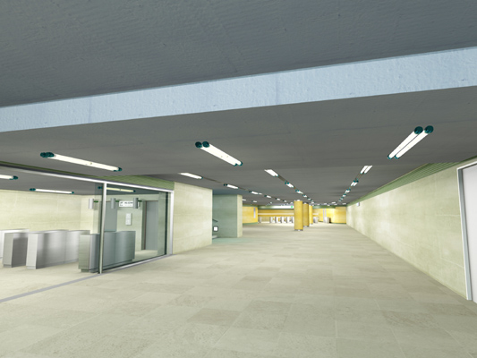 Budapest, M4 metró, Kálvin tér, Palatium Stúdió látványterv, bélyegkép