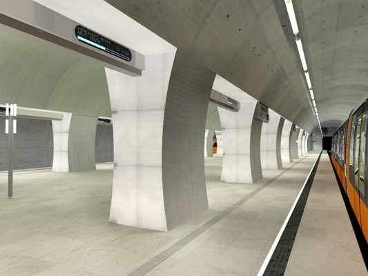 Budapest, M4 metró, Rákóczi tér, Palatium Stúdió látványterv, bélyegkép