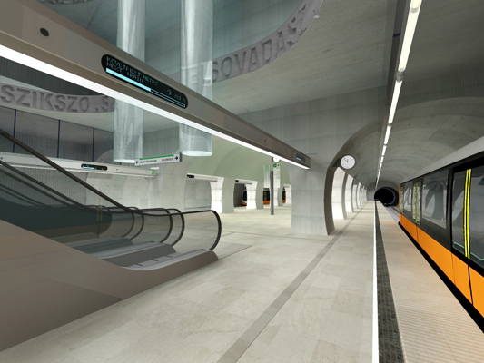 Budapest, M4 metró, Rákóczi tér, Palatium Stúdió látványterv, bélyegkép