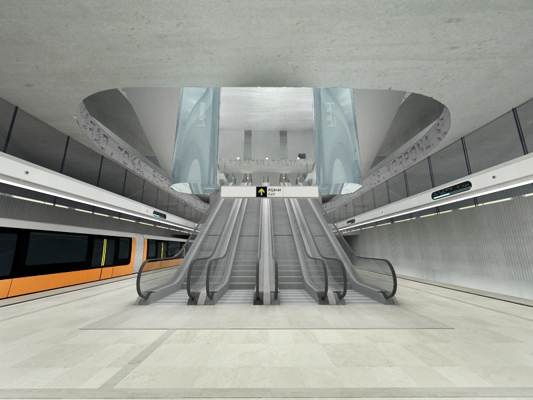 Budapest, M4 metró, Rákóczi tér, Palatium Stúdió látványterv, bélyegkép