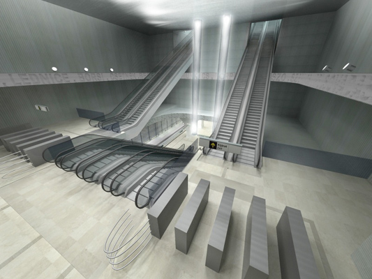 Budapest, M4 metró, Rákóczi tér, Palatium Stúdió látványterv, bélyegkép