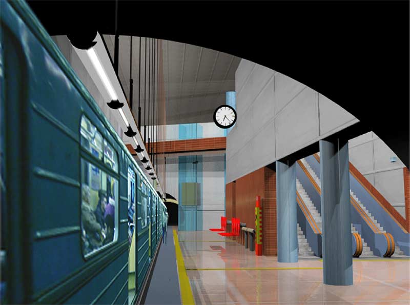 Budapest, M4 metró, Palatium Stúdió, látványterv, bélyegkép