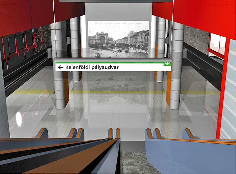 Budapest, M4 metró, Palatium Stúdió, látványterv, bélyegkép