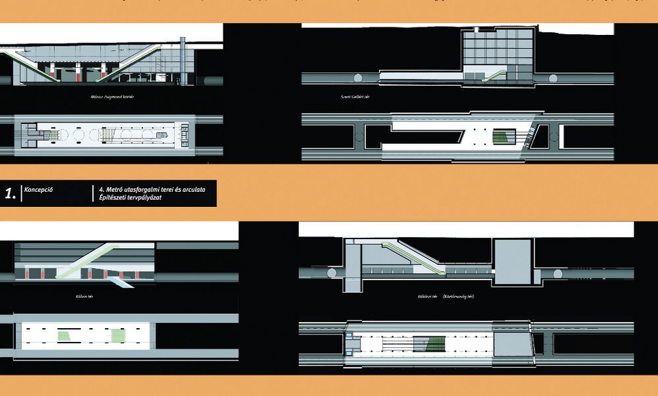 Budapest, M4 metró, Palatium Stúdió, látványterv, bélyegkép