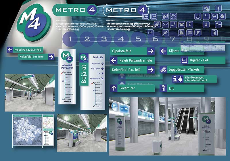 Budapest, M4 metró, Vision Graphics, láványterv, bélyegkép