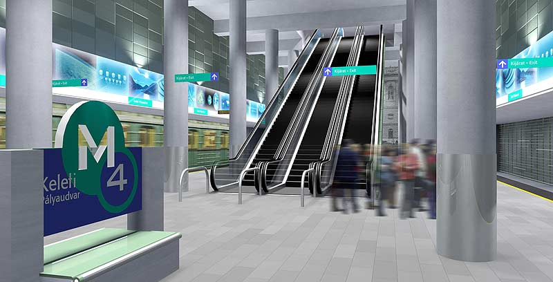 Budapest, M4 metró, Vision Graphics, láványterv, bélyegkép