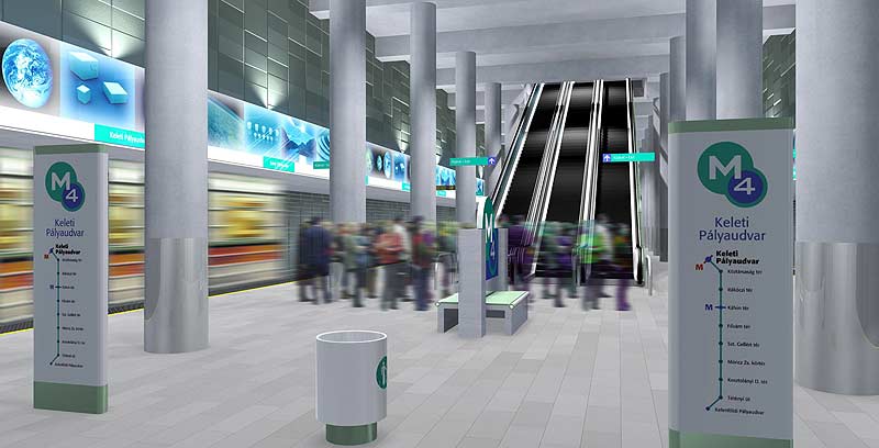 Budapest, M4 metró, Vision Graphics, láványterv, bélyegkép