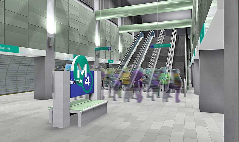 Budapest, M4 metró, Vision Graphics, láványterv, bélyegkép