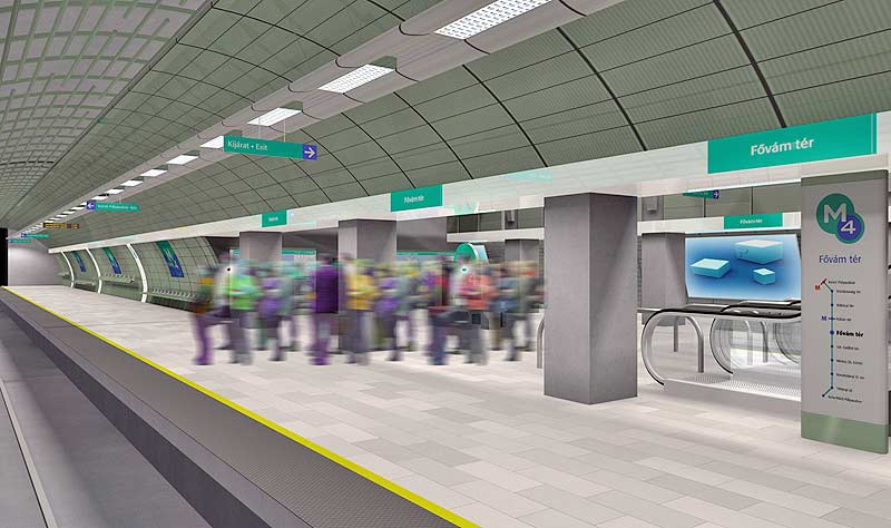 Budapest, M4 metró, Vision Graphics, láványterv, bélyegkép