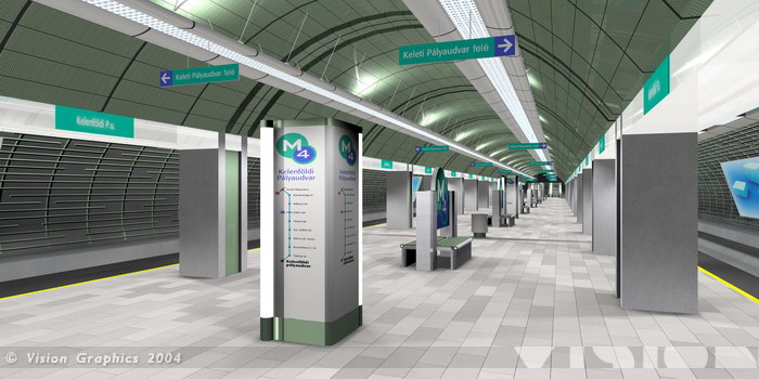 Budapest, M4 metró, Vision Graphics, láványterv, bélyegkép