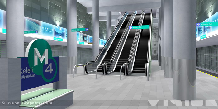 Budapest, M4 metró, Vision Graphics, láványterv, bélyegkép