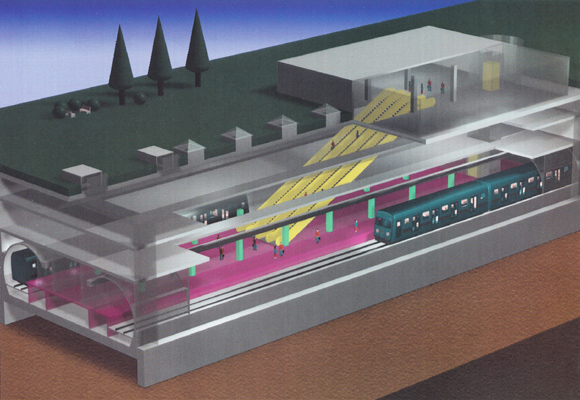 Budapest, M4 metró, Bikás park, DBR látványterv, bélyegkép