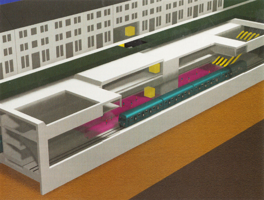 Budapest, M4 metró, Újbuda-központ, DBR látványterv, bélyegkép