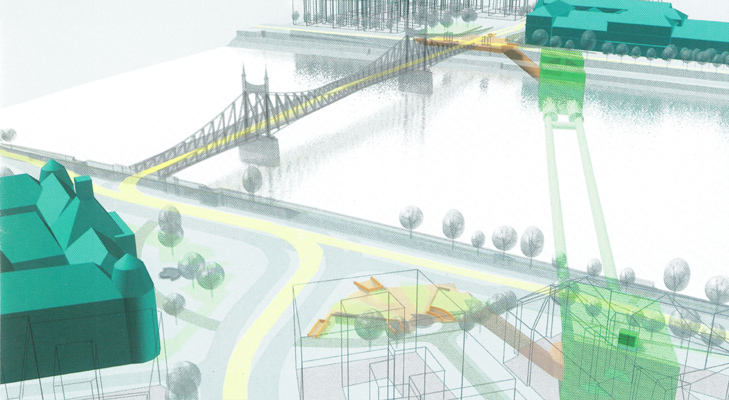 Budapest, M4 metró, Szent Gellért tér - Műegyetem, DBR látványterv, bélyegkép