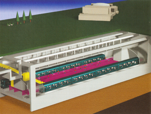 Budapest, M4 metró, II. János Pál pápa tér, DBR látványterv, bélyegkép