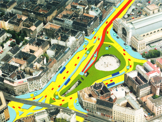 Budapest, M4 metró, Keleti pályaudvar, DBR látványterv, bélyegkép