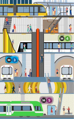 Budapest, M5 metró, Kálvin tér, 2d grafika, bélyegkép