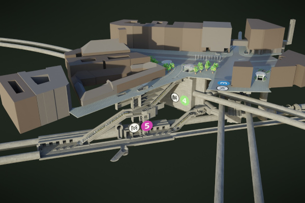 Budapest, M5 metró, Kálvin tér, 3d grafika, bélyegkép