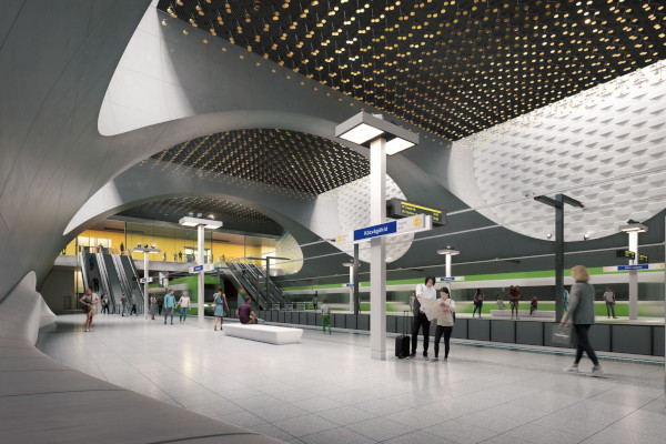 Budapest, M5 metró, Közvágóhíd, látványterv, bélyegkép