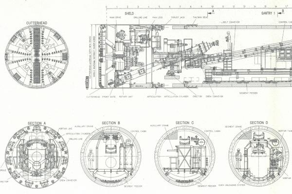 Budapest, metróépítés, fúrópajzs, bélyegkép