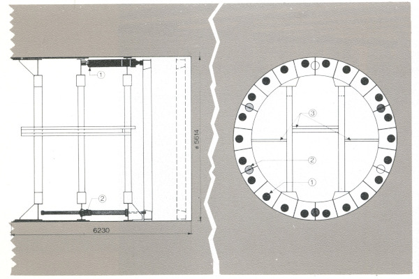 Budapest, metróépítés, fúrópajzs, bélyegkép