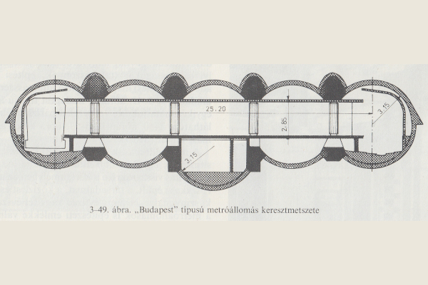 ötalagutas metróállomás keresztmetszete, bélyegkép