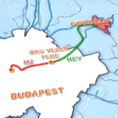 Budapest, M2 metró, H8-, H9 HÉV összekötése, térkép