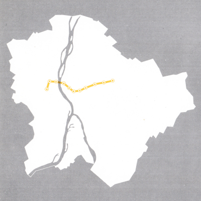 Budapest, M2 metró, térkép