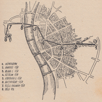 Budapest, M2 metró, térkép