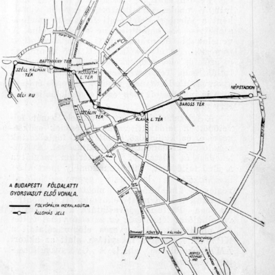 Budapest, M2 metró, térkép, 1950