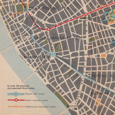 Budapest, M3 metró, térkép, 1976