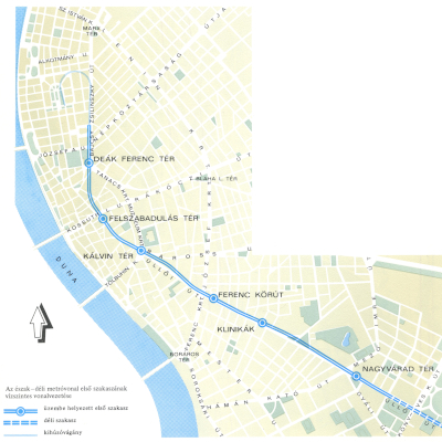 Budapest, M3 metró, térkép, 1976