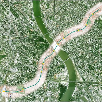 Budapest, M4 metró, térkép, DBR Metró