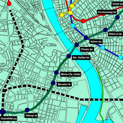 Budapest, M4 metró, térkép, Sztaki