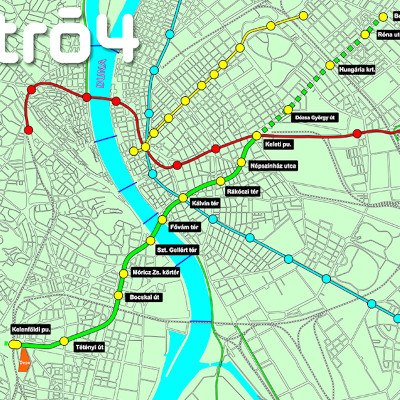 Budapest, M4 metró, térkép, Sztaki