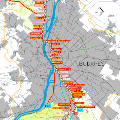 Budapest M5 metró térkép, Főmterv
